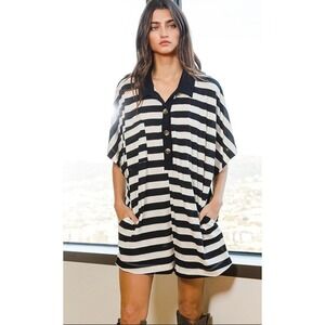 Jail House Jumper Black White Stripe Romper Bucket‎ List Large